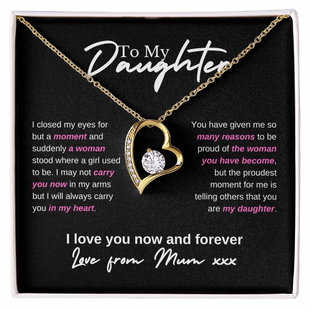 To My Daughter Love Mum Forever Love Necklace