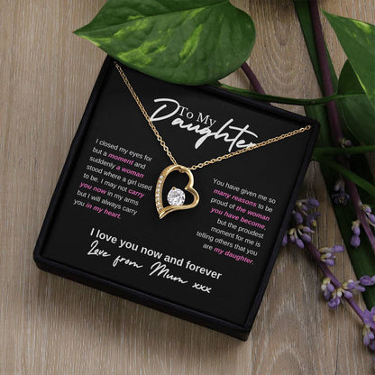 To My Daughter Love Mum Forever Love Necklace